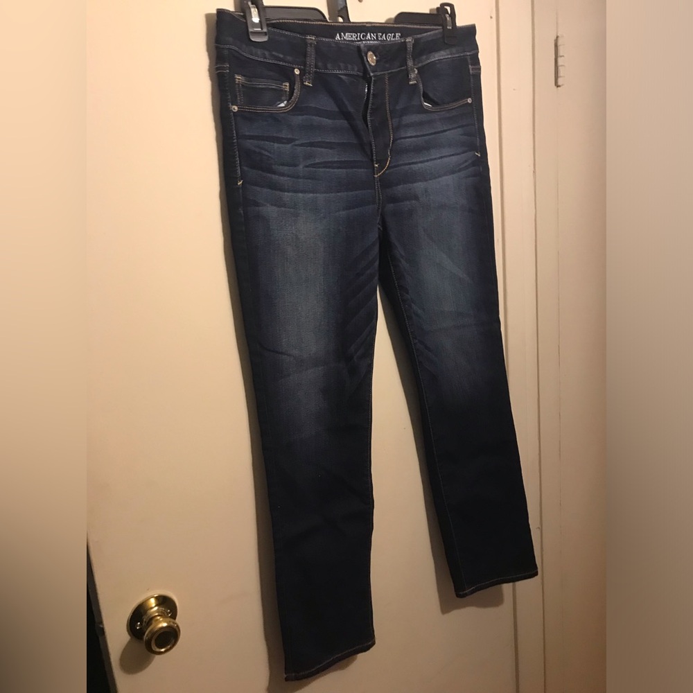 American Eagle Super Stretch Dark Wash Jeans Size 14 Short